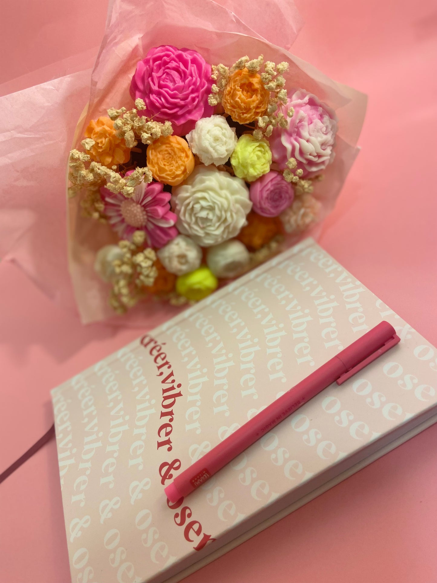 Bouquet fondant jaune rose