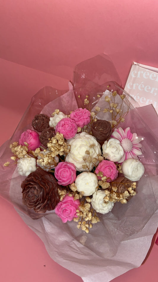 Bouquet Fondant Rose Marron