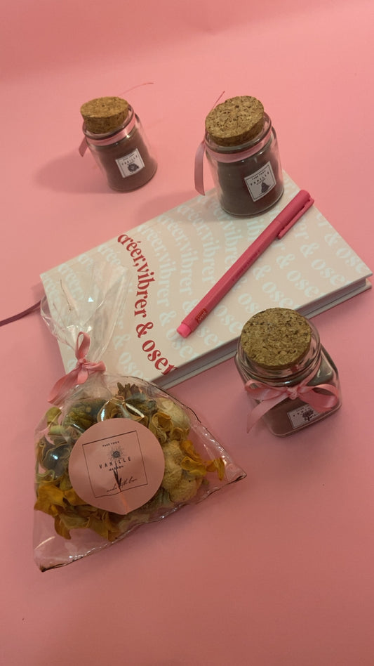 Bougie parfumée - mini pot transparant - marron