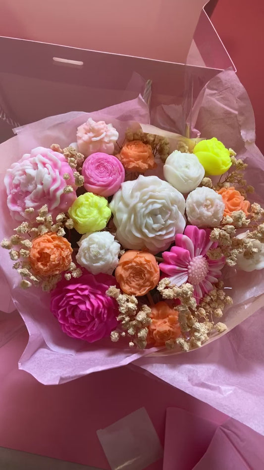 Bouquet fondant jaune rose