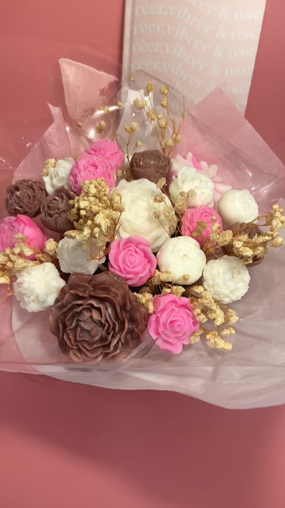 Bouquet Fondant Rose Marron